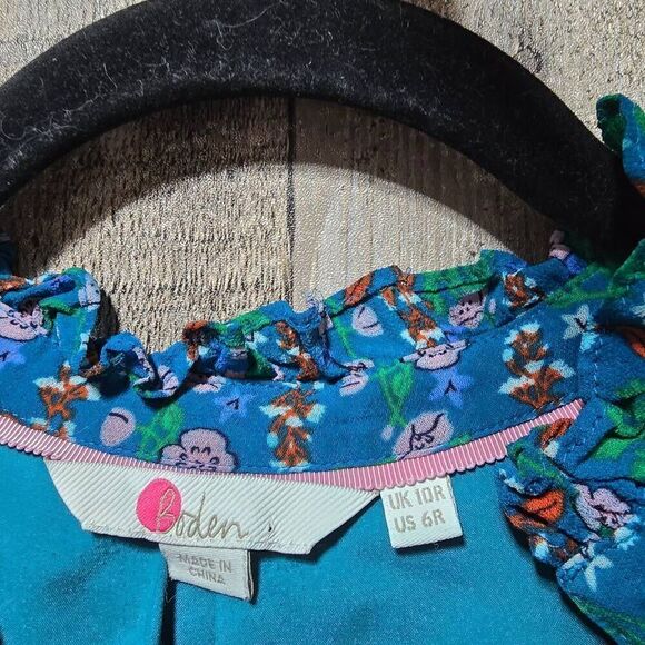 Boden Teal Floral Swing Dress - Picture 3 of 4